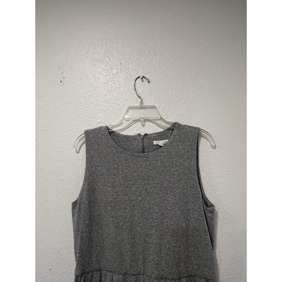 Eileen Fisher Speckled Organic Cotton Jumpsuit in Moon Gray Crop Jumper Size M - Picture 4 of 6